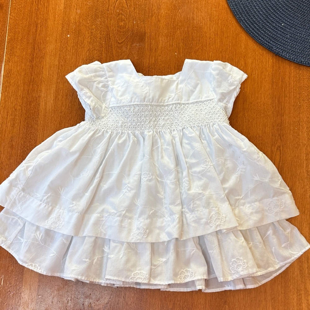 White Baby Dress with Embroidered Details